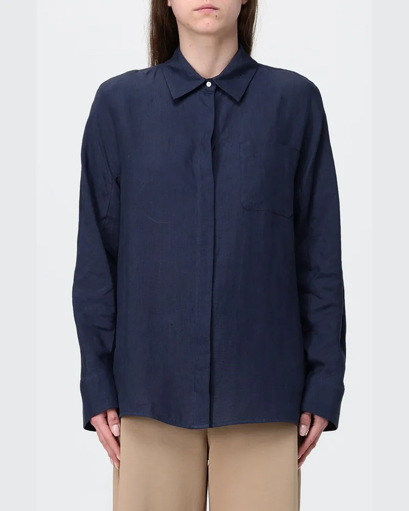 Max Mara Leinenhemd Blau
