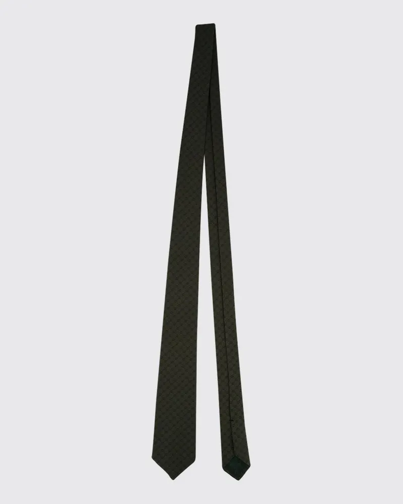 Gucci Krawatte aus reiner Bio-Seide mit durchgehendem GG-Monogramm-Muster Grün