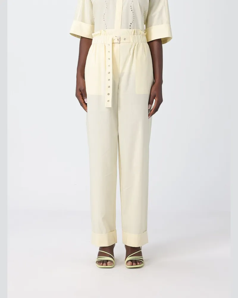 Liu Jo Slim Fit Baumwollhose Gelb