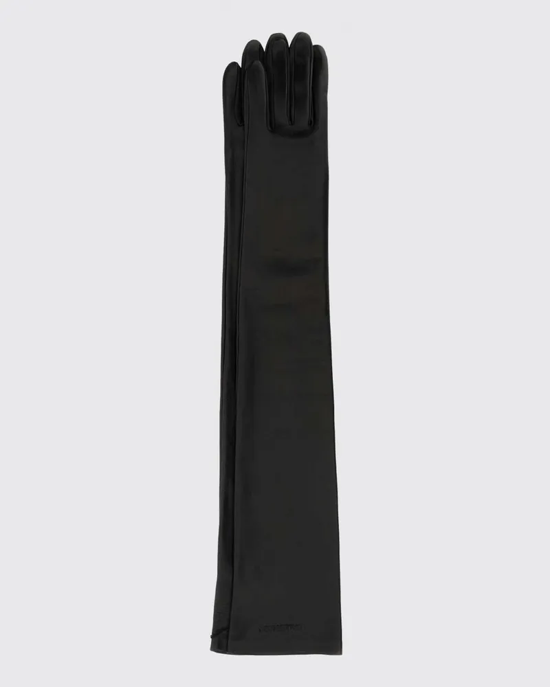 Balenciaga Lange Lederhandschuhe Schwarz