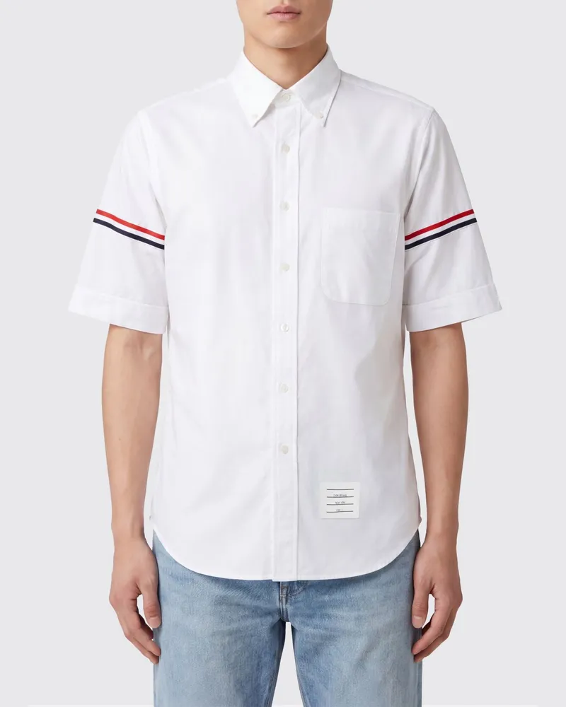 Thom Browne College-Hemd aus Baumwolle Weiß