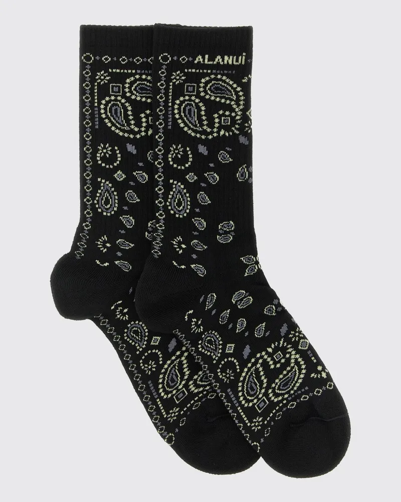 Alanui Socken aus Baumwollmischung mit Paisley-Jacquardmuster Schwarz