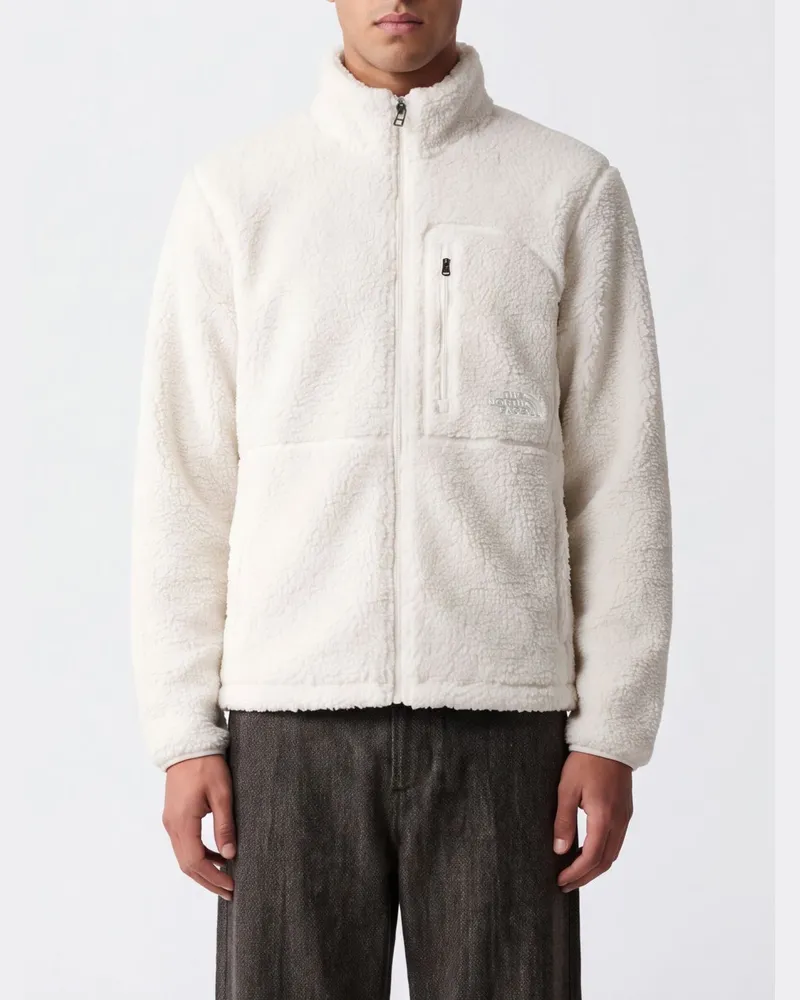 The North Face Extreme Pile Reißverschlussjacke von aus recyceltem Fleece mit hohem Kragen Weiß