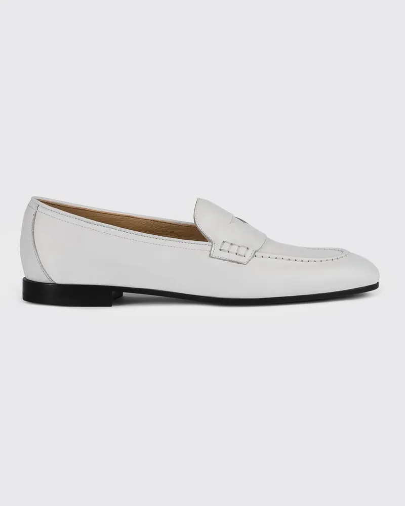 Doucal´s Loafer aus genarbtem Leder Weiß