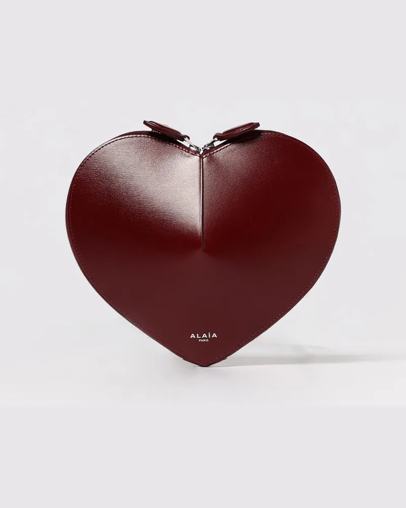 Alaïa Schultertasche damen Burgunderrot