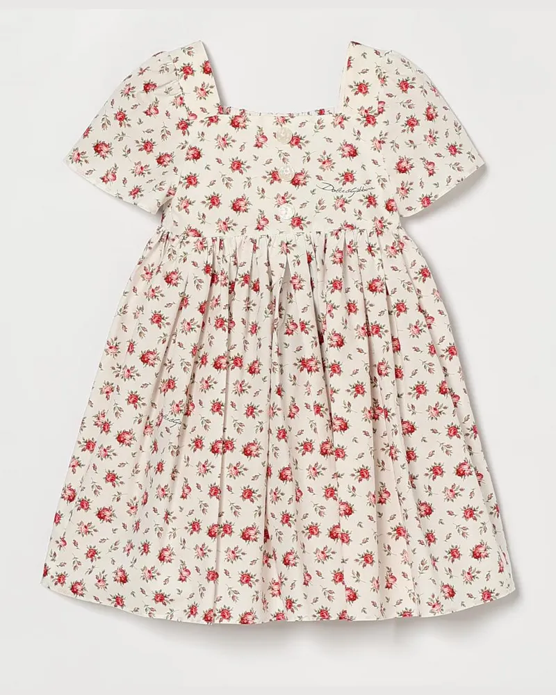 Dolce & Gabbana DOLCE  GABBANA Baumwollkleid mit Blumenprint Dolce & Gabbana Pink