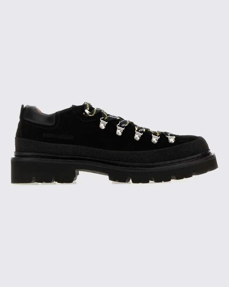 Dsquared2 Derby-Schuhe aus Kalbsveloursleder mit gekerbter Sohle Schwarz