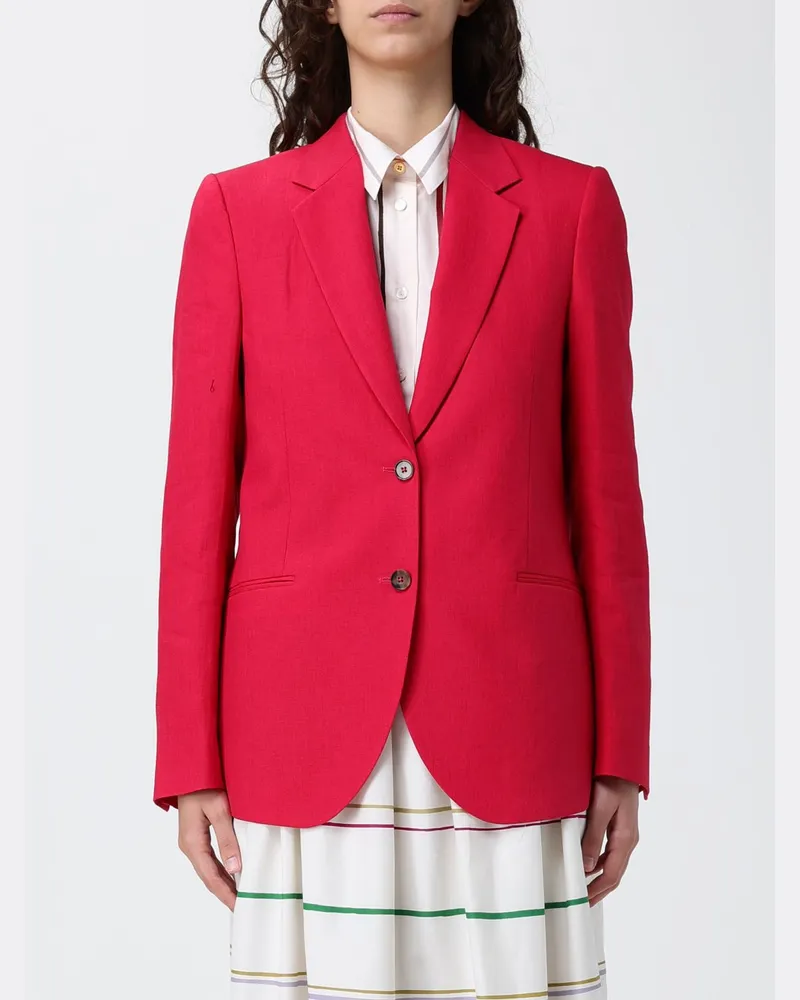 Paul Smith Einreihiger Leinenblazer Rot