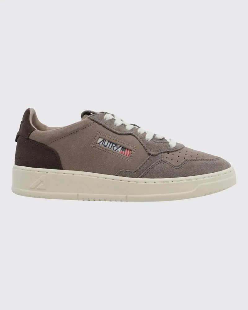 AUTRY Medalist Low Top Sneakers aus zweifarbigem Leder und Wildleder Earth