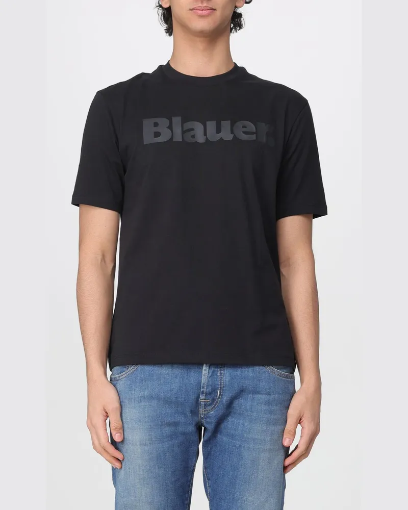 Blauer T-shirt herren Schwarz