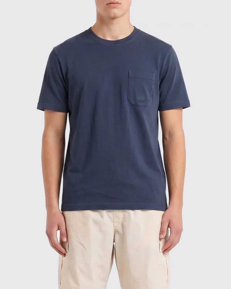 C.P. Company 24/1 Baumwoll-Piqué T-Shirt Blau