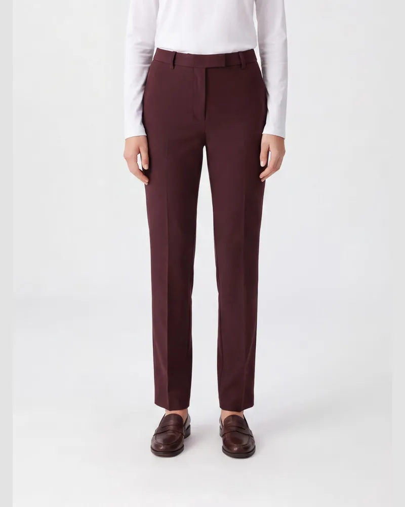 Max Mara Skinny-Hose aus Stretch-Baumwollmischung mit mittlerer Leibhöhe Rot