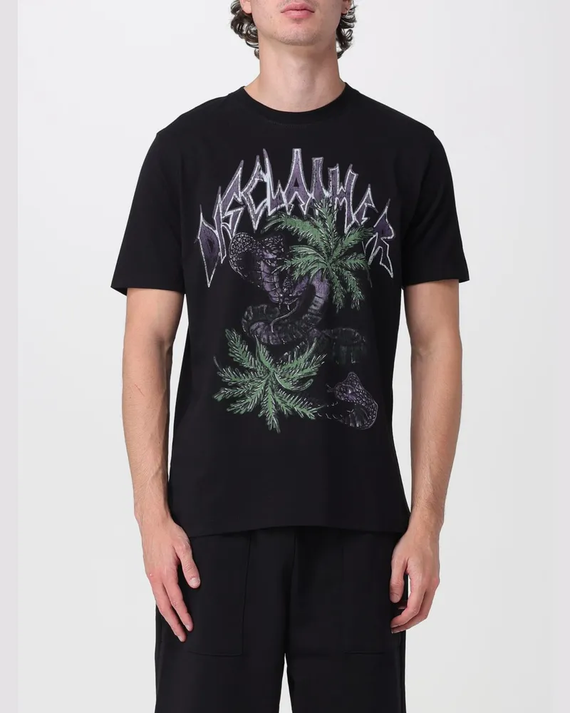 DISCLAIMER Baumwoll-T-Shirt mit grafischem Graffiti-Print Schwarz
