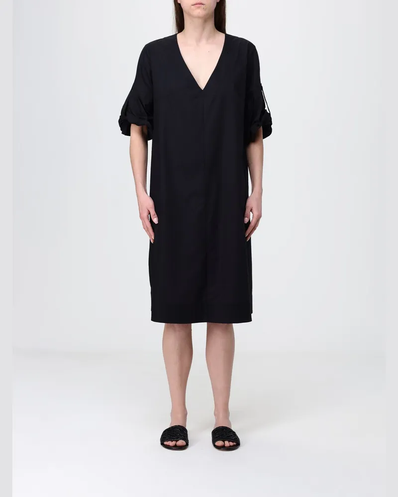 Fay Midi-Kleid aus Stretch-Baumwolle Schwarz