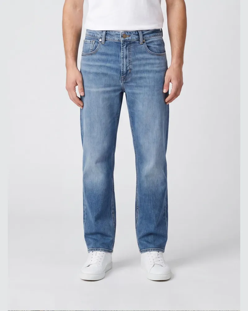 7 for all mankind 5-Pocket Straight Leg Denim Jeans Denim