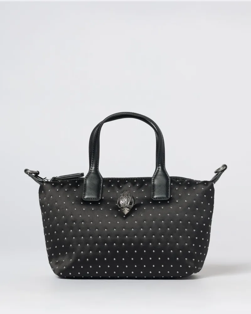 Kurt Geiger Kleine Handtasche aus recyceltem Nylon mit Nieten Schwarz