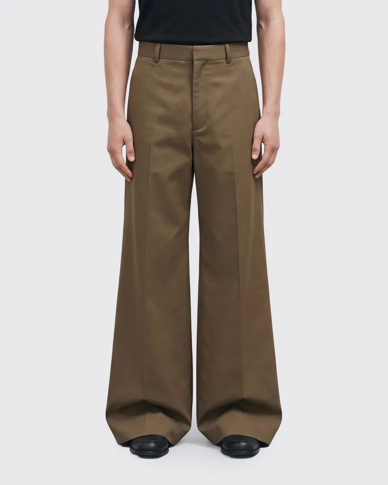 Balenciaga Weit geschnittene Chino-Hose aus Baumwolle mit mittlerer Leibhöhe Beige