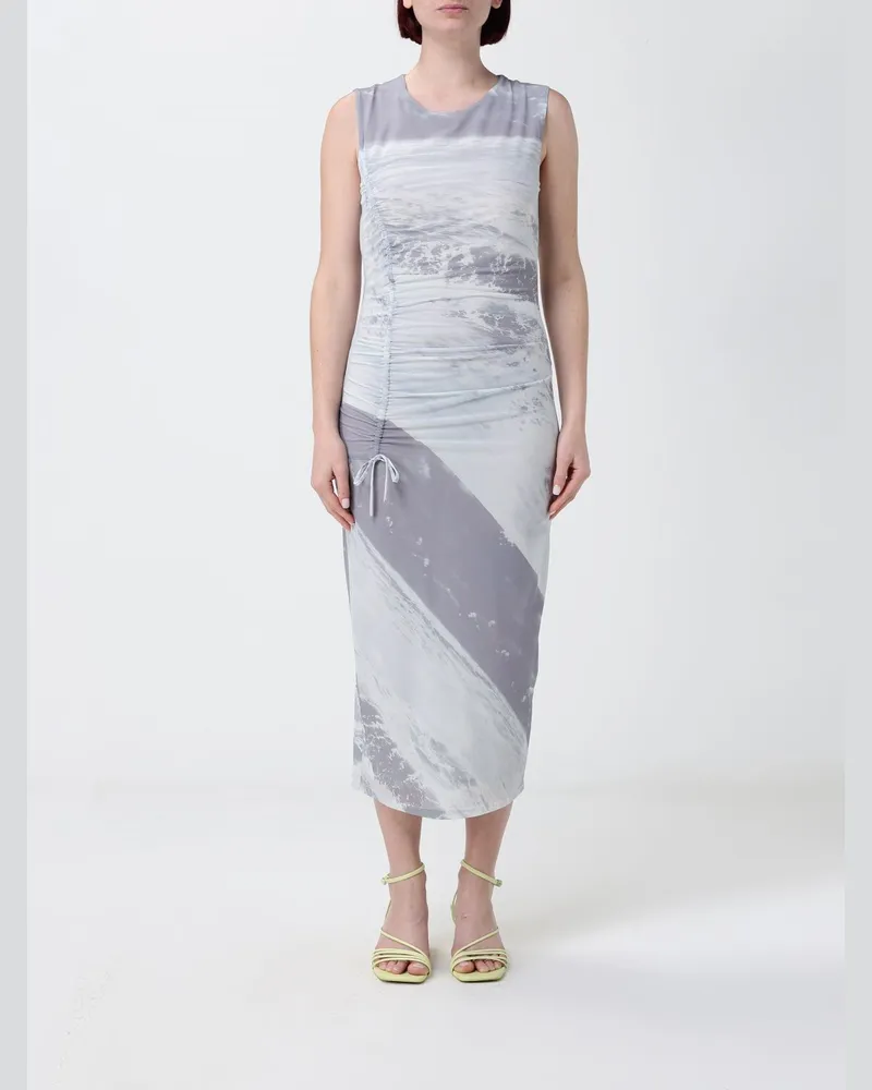 Patrizia Pepe Bedrucktes Jersey-Midikleid Grau