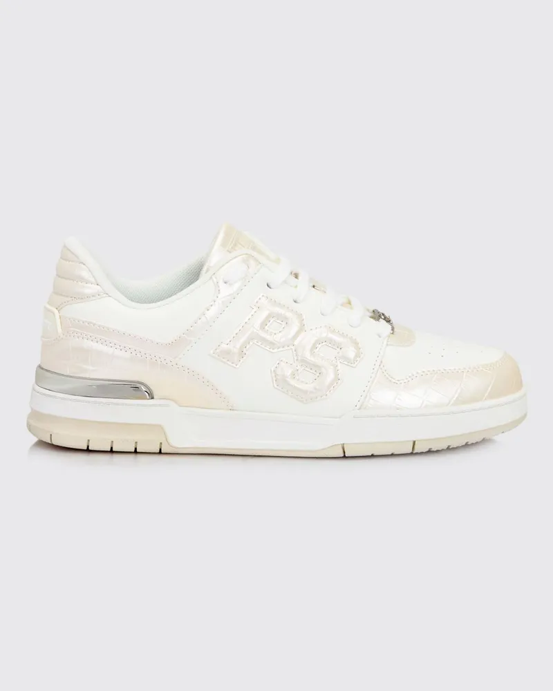 Philipp Plein Sneakers aus Leder mit Krokoprägung Bianco