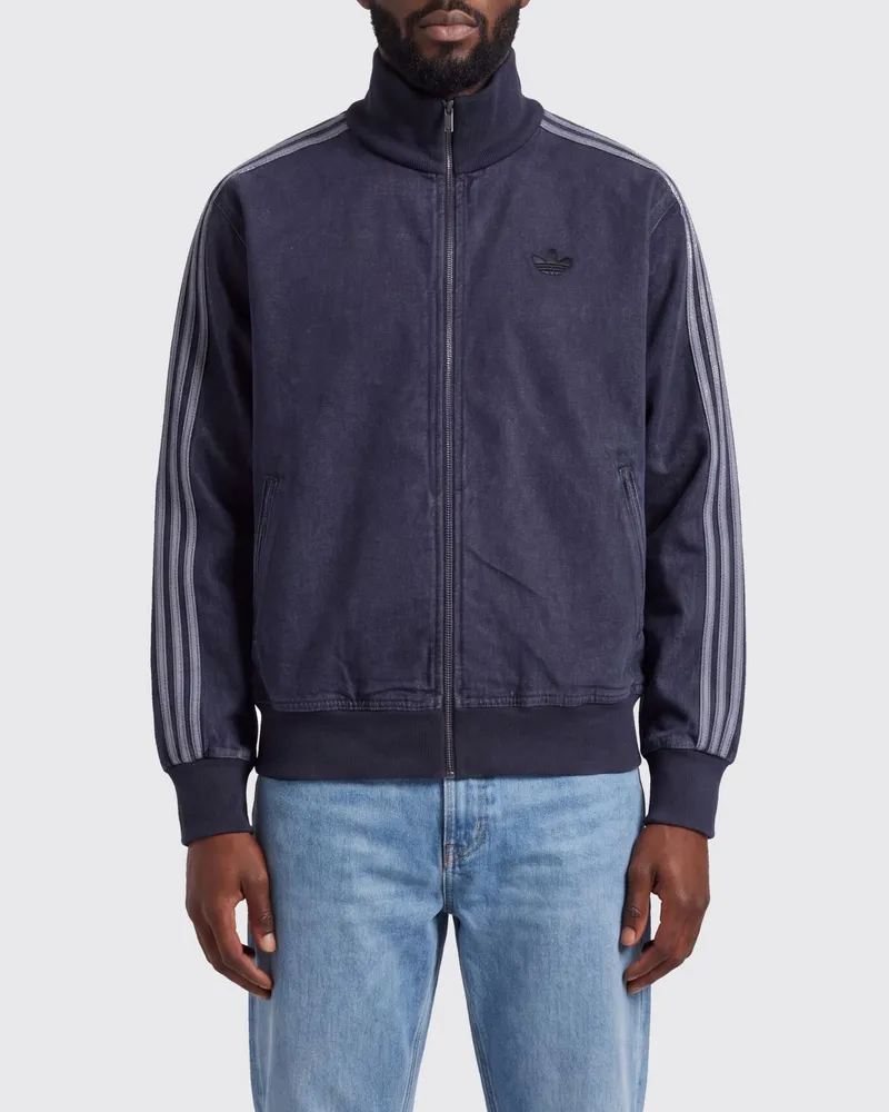 adidas Baumwoll-Bomberjacke mit Trefoil-Logo und Reißverschluss Schwarz