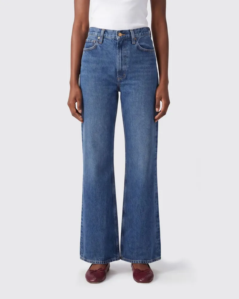 AGOLDE High-Waist-Flared-Jeans aus Baumwolldenim mit 5-Taschen-Design Blau