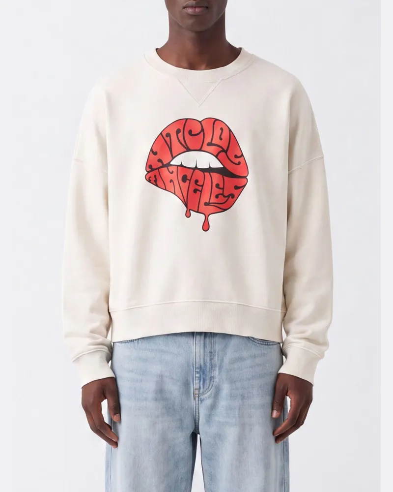 HTC Hollywood Trading Company Relaxed-Fit Baumwoll-Sweatshirt mit Grafikprint von Weiß