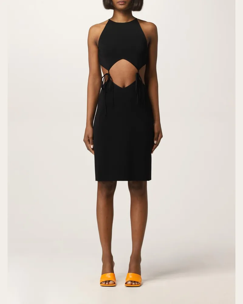 Bottega Veneta Minikleid mit cut-out und Bndern Schwarz