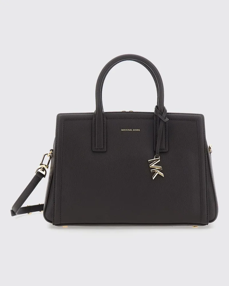 Michael Kors Laila Handtasche aus genarbtem Leder mit doppeltem Griff und Riemen Dark