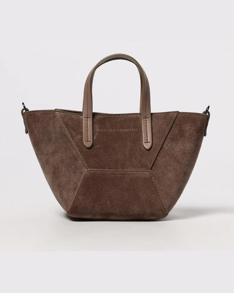 Brunello Cucinelli Schultertasche damen Taubengrau