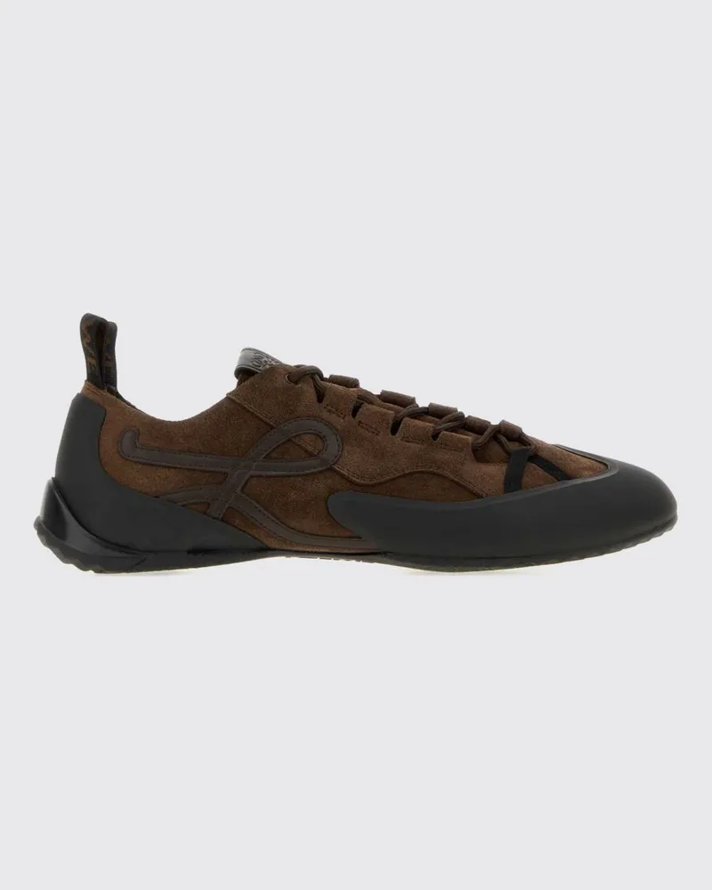 Loewe Grip Low-Top-Sneaker aus Kalbsleder mit kontrastierendem Monogramm Braun
