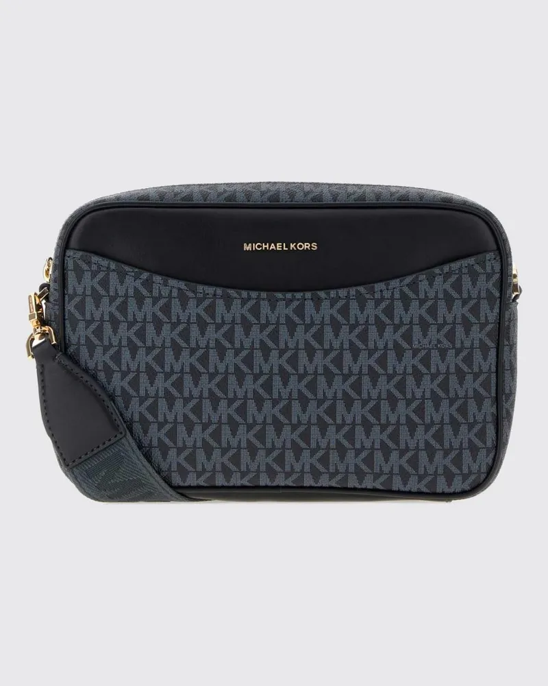 Michael Kors Bev Kamera-Umhängetasche von aus beschichtetem Canvas mit MK-Monogramm Blau