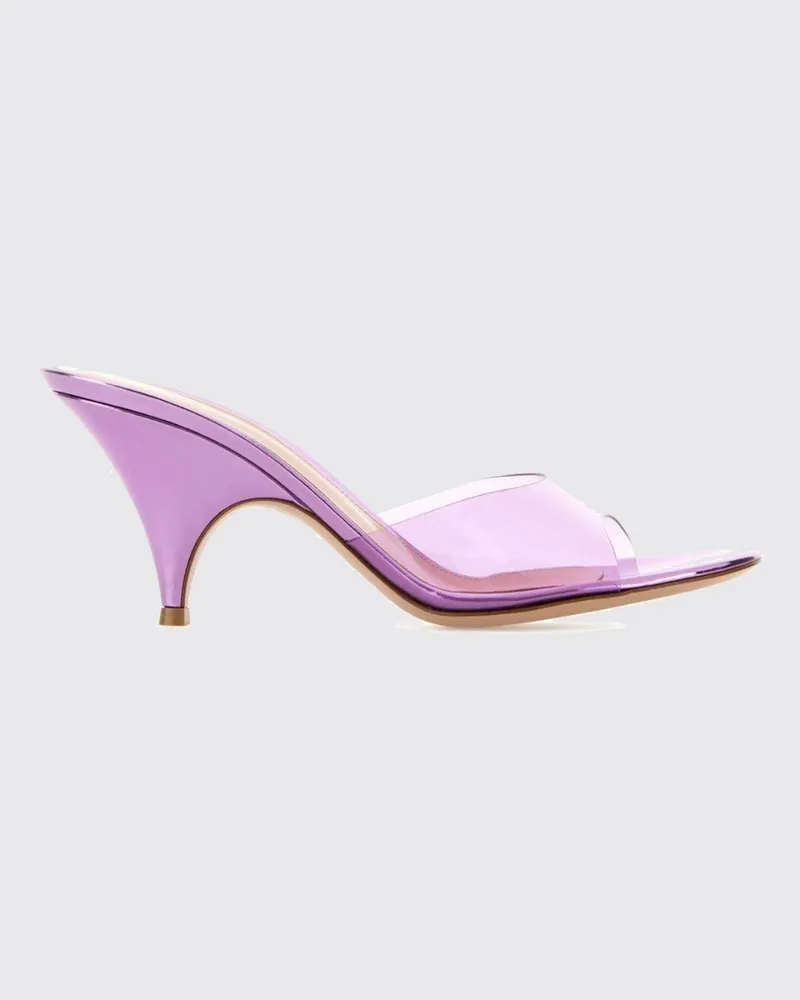 Gianvito Rossi Sofia Mules mit mittlerem Absatz aus PVC und Lackleder von Lila