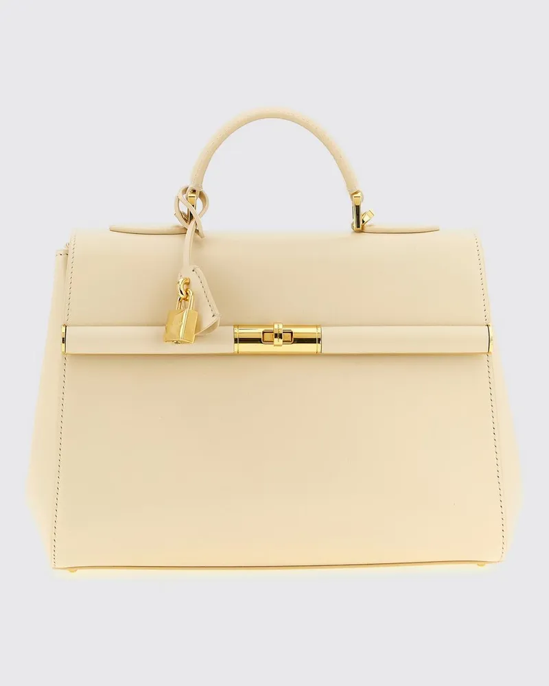 Dolce & Gabbana DOLCE  GABBANA Marlene Tasche aus genarbtem Leder Dolce & Gabbana Weiß