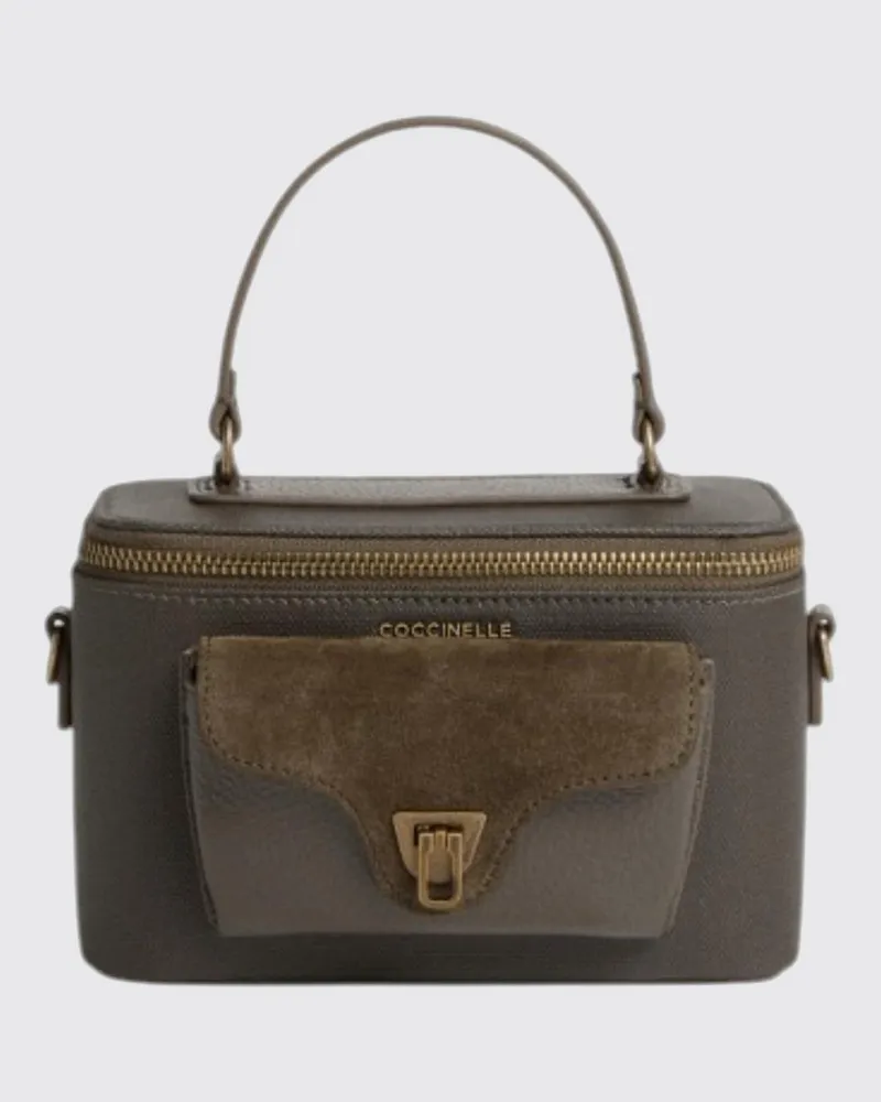 Coccinelle Beat Generation Handtasche von aus Leder und Wildleder mit Schultergurt Grau