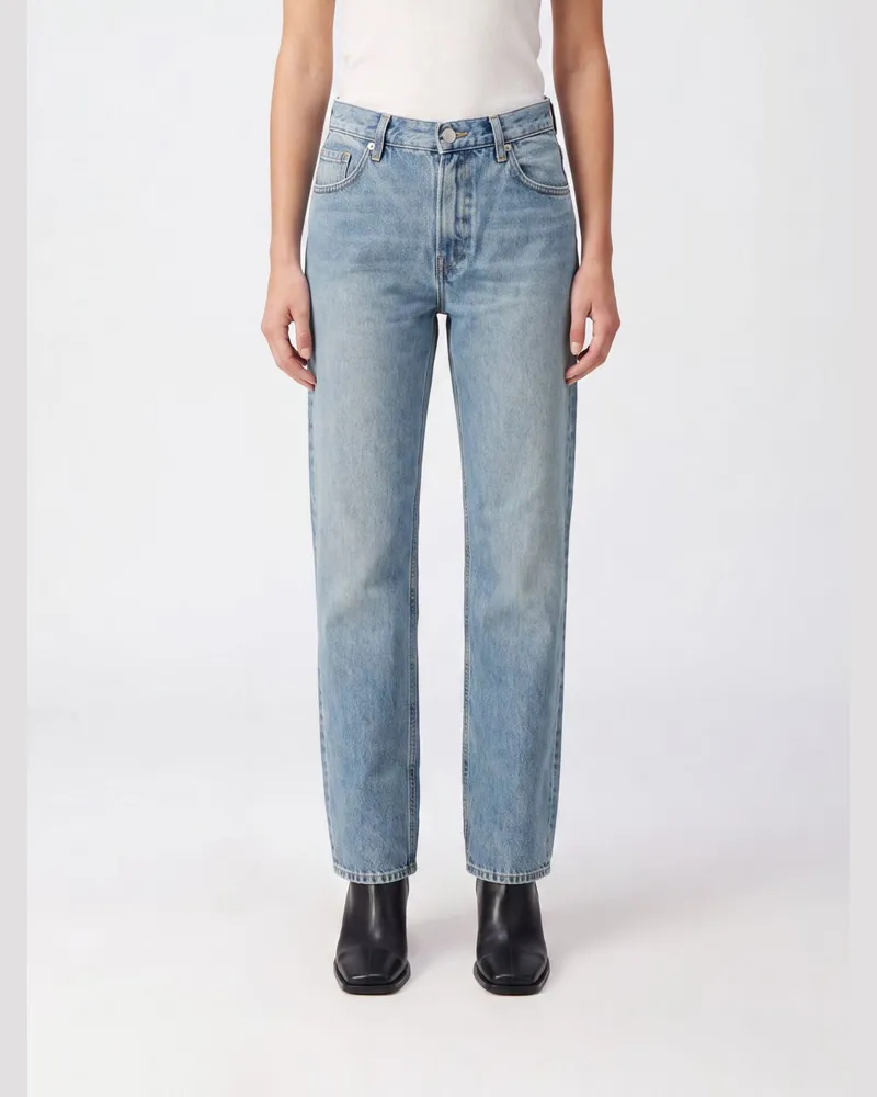 Haikure Lisa Straight-Fit Jeans mit hoher Taille aus Baumwolldenim mit Logo Himmelblau