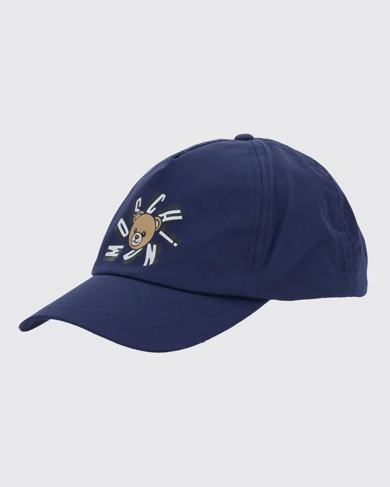 Moschino Baseballkappe für Jungen aus Baumwolle mit Teddy-Bear-Print Blau