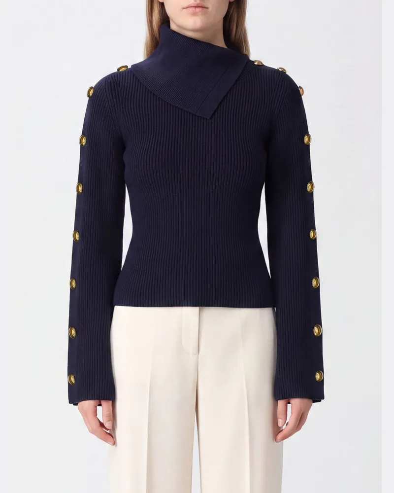 Elisabetta Franchi Slim-Fit Rollkragenpullover von aus Viskose-Jersey Blau