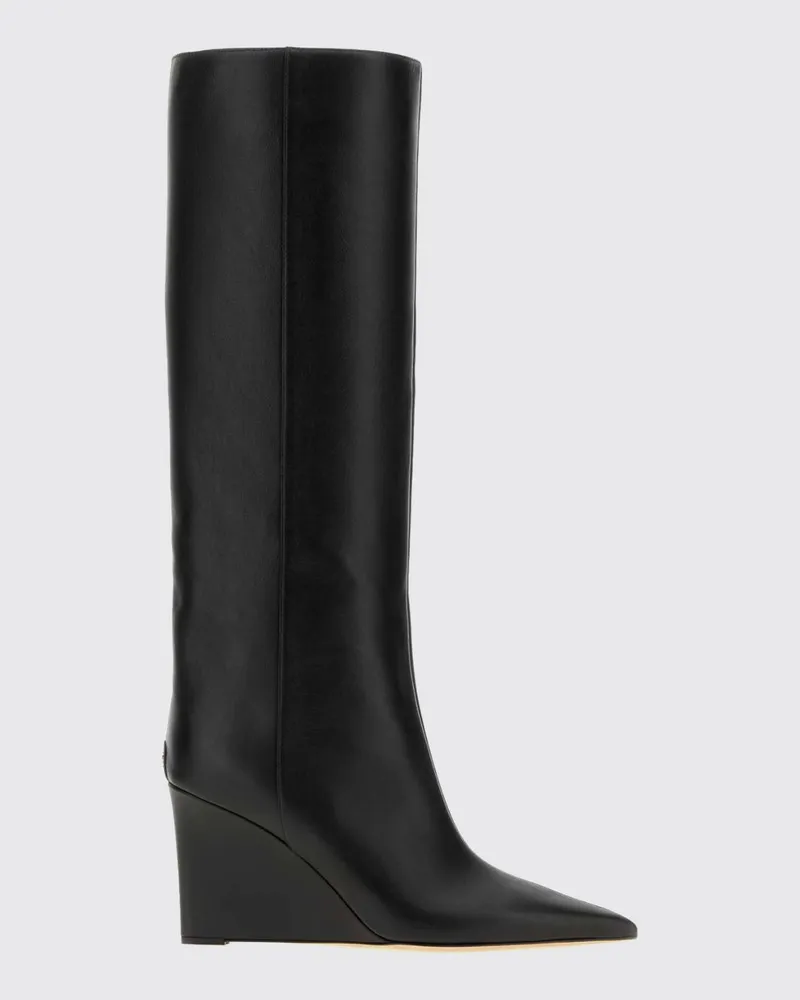 Jimmy Choo Kniehohe Blake Lederstiefel von mit Keilabsatz Schwarz