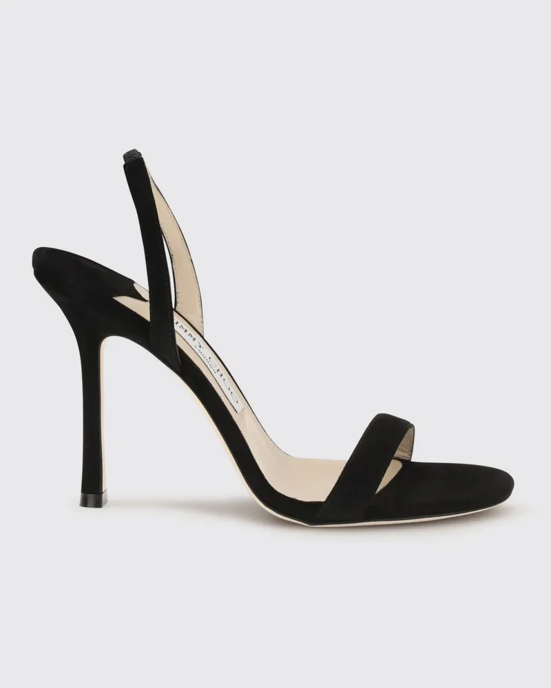 Jimmy Choo Jenn Slingback-Sandalen aus Wildleder mit hohem Absatz Schwarz