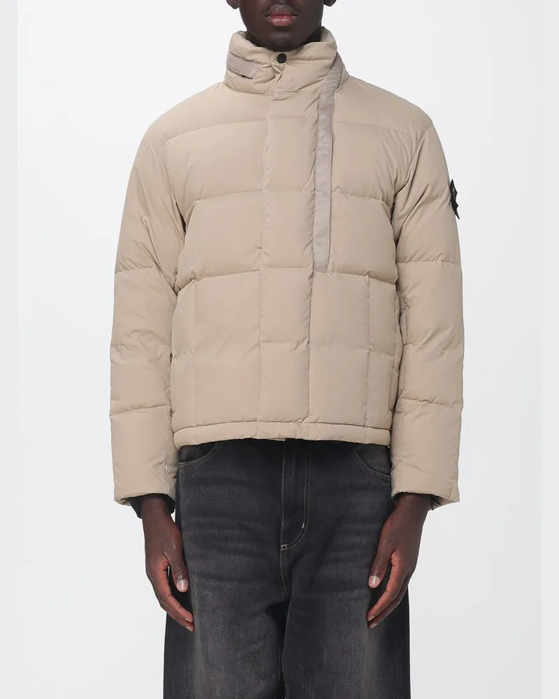 Stone Island Gepolsterte Kapuzenjacke aus recyceltem Nylon mit Logo Braun