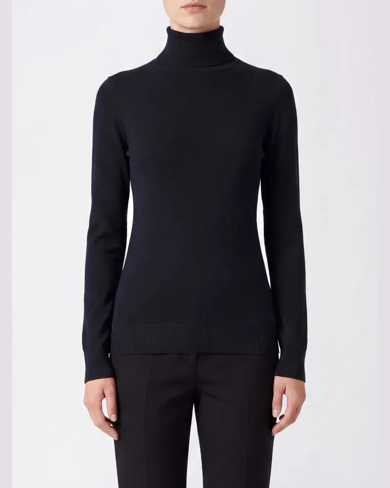 Fabiana Filippi Slim Fit Rollkragenpullover aus Kaschmir-Seiden-Mischung Blau