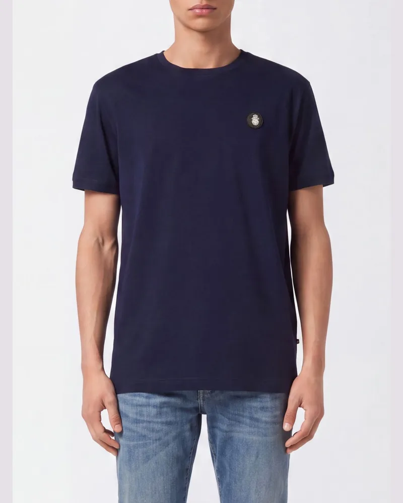 Billionaire Baumwoll-T-Shirt mit Logo Navy