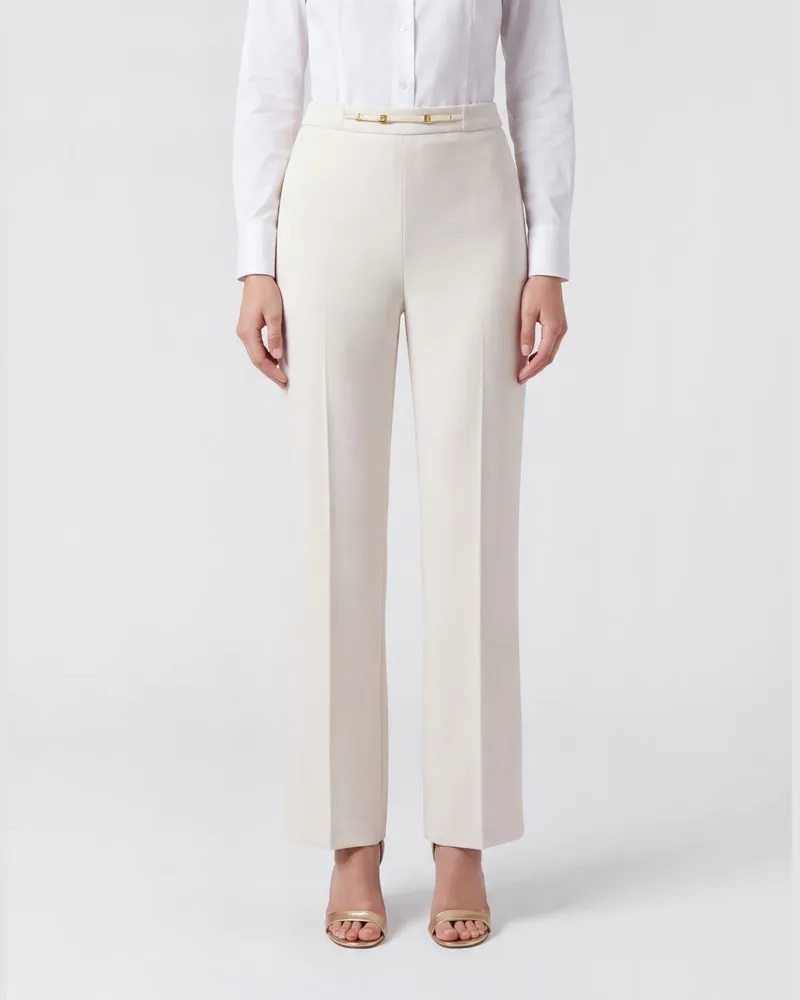 Elisabetta Franchi Verkürzte Slim-Fit-Hose von aus Crêpe Butter