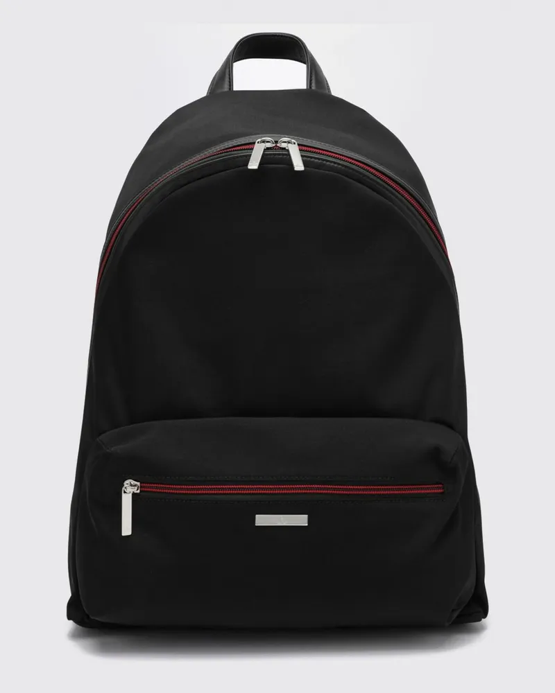 Gucci Essence Nylon-Rucksack mit Außentasche und verstellbaren Trägern Schwarz
