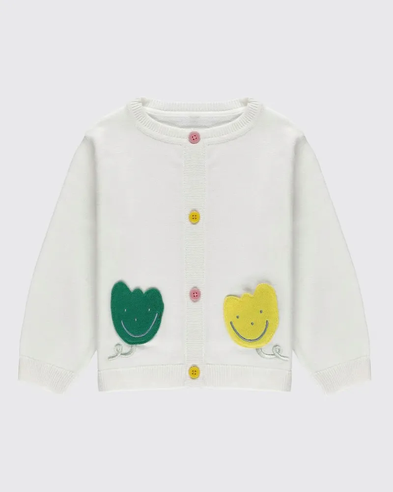 Stella McCartney Kids Jungen-Cardigan aus Baumwolle mit Allover-Blumenstickerei Schwarz