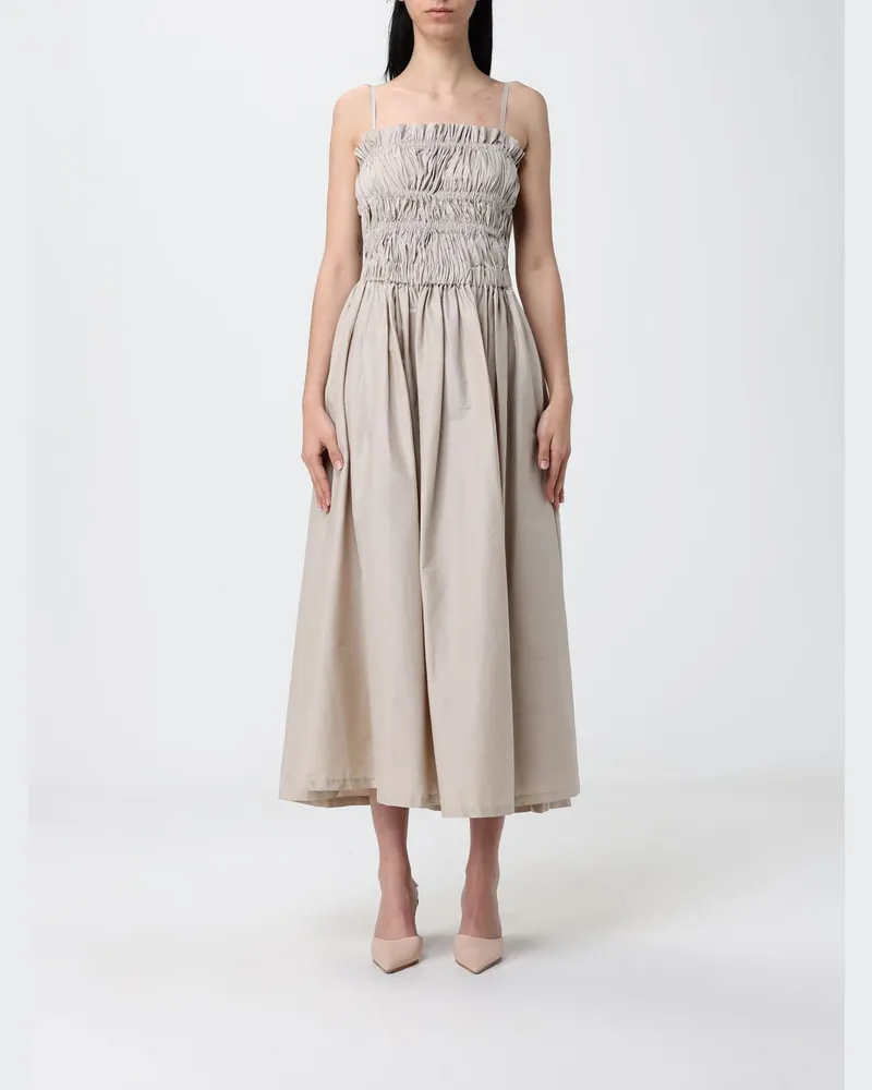 Liviana Conti Shannon Midi-Kleid aus Baumwollmischung Beige