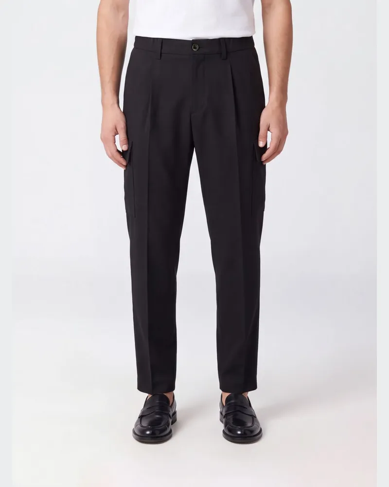 Herno Cargohose mit geradem Bein aus technischem Gewebe und mittelhohem Bund Charcoal