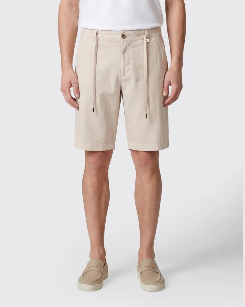 MYTHS Leinen-Shorts mit Kordelzug Sand