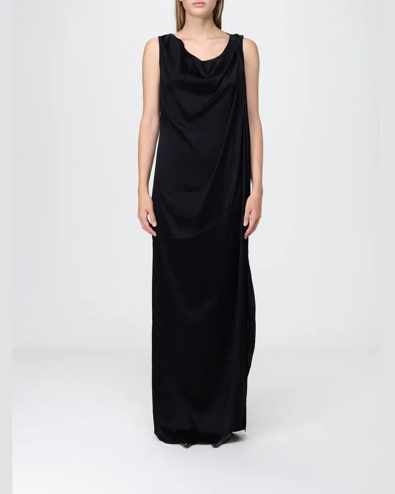 Maison Margiela Drapierte Off-Shoulder-Minitunika mit Seitenschlitz Schwarz