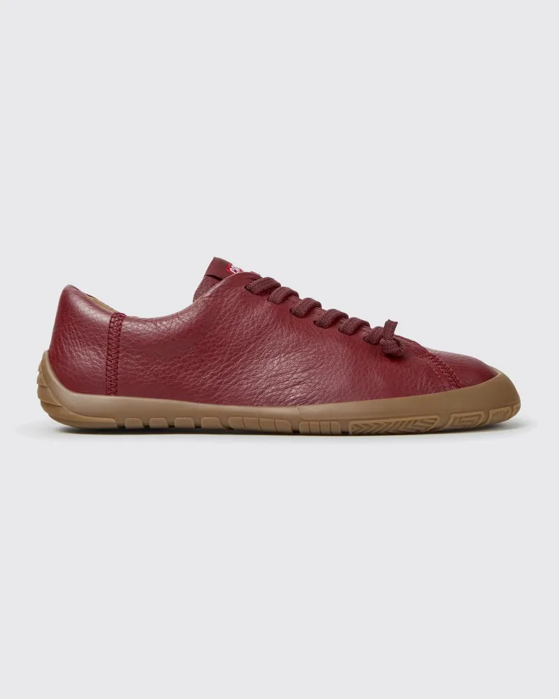 Camper Peu Path+ Slip-on-Sneaker aus genarbtem Leder mit elastischen Schnürsenkeln Burgunderrot
